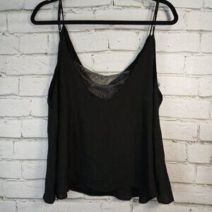 FREE PEOPLE CAMI, BLACK WITH LACY INSERT, SPAGHETTI STRAPS , SIZE SMALL, NWT